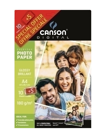 PAPEL INKJET CANSON FOTO EVERYDAY A4 200g 15h GLOSSY
