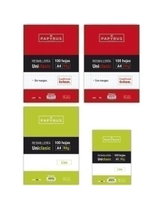 PAPEL PAPYRUS UNICLASIC A4 100h 90gr CUAD4x4 CMARGEN