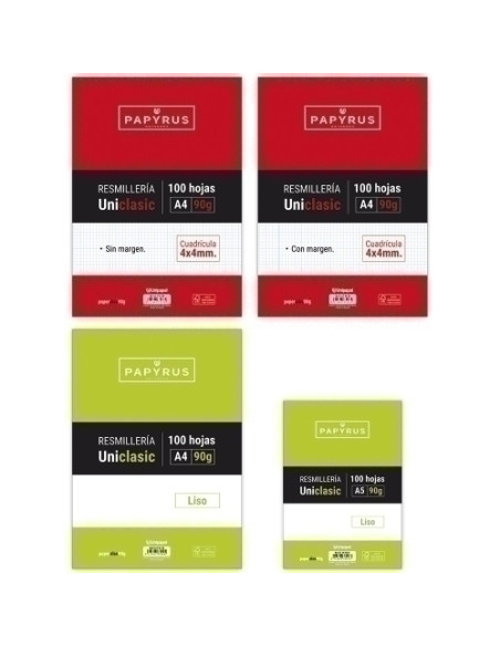 PAPEL PAPYRUS UNICLASIC A4 100h 90gr CUAD4x4 CMARGEN