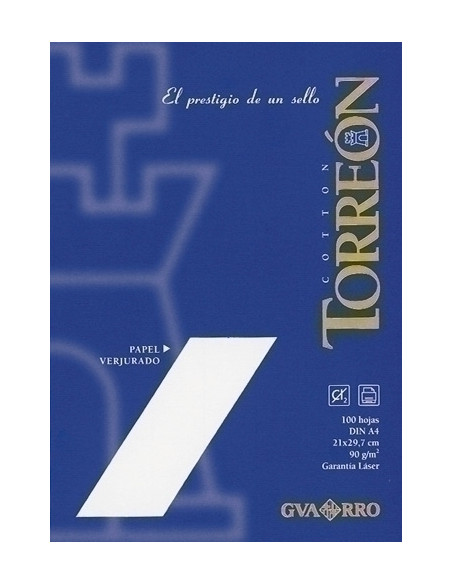 PAPEL VERJURADO A4 TORREON 90g 100h BLANCO