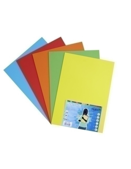 PAPEL de COLOR A3 FABRISA 80g 100h SURTIDO FUERTE