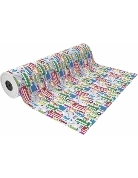 PAPEL de REGALO BOBINA BASIKA 31 cm x 80 m 2 Kg aprox INFANTIL IN1504-A 31 CM