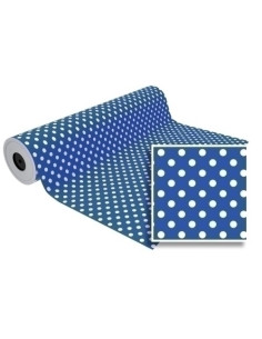 PAPEL de REGALO BOBINA BASIKA 31 cm x 80 m 2 Kg aprox LUNARES LN1501-AJ 31 CM