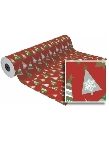 PAPEL de REGALO BOBINA BASIKA 31 cm x 80 m 2 Kg aprox NAVIDAD NV1011-D 31 CM