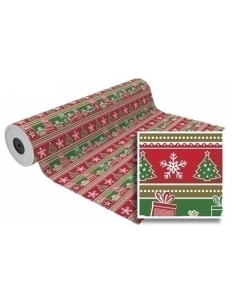 PAPEL de REGALO BOBINA BASIKA 31 cm x 80 m 2 Kg aprox NAVIDAD NV1118-C 31 CM