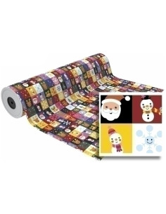 PAPEL de REGALO BOBINA BASIKA 31 cm x 80 m 2 Kg aprox NAVIDAD NV1401-A 31 CM