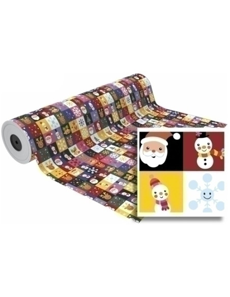 PAPEL de REGALO BOBINA BASIKA 31 cm x 80 m 2 Kg aprox NAVIDAD NV1401-A 31 CM