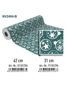 PAPEL de REGALO BOBINA BASIKA 31 cm x 80 m 2 Kg aprox NAVIDAD NV2404-B 31 CM