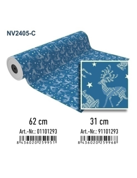 PAPEL de REGALO BOBINA BASIKA 31 cm x 80 m 2 Kg aprox NAVIDAD NV2405-C 31 CM