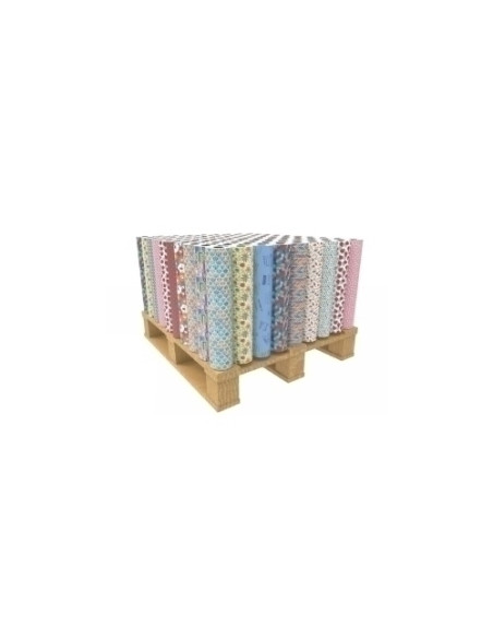 PAPEL de REGALO BOBINA BASIKA 62 cm x 80 m 4 Kg aprox TODO AÑO SURTIDO DE 112 UNIDADES