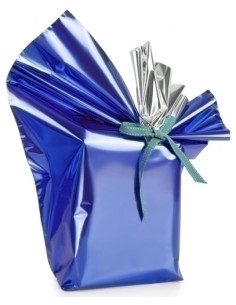 PAPEL de REGALO BOBINA COLIBRI 30 cm x 30 m SIMPLE AZUL METALIZADO