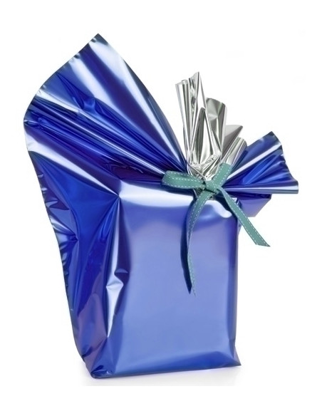 PAPEL de REGALO BOBINA COLIBRI 30 cm x 30 m SIMPLE AZUL METALIZADO