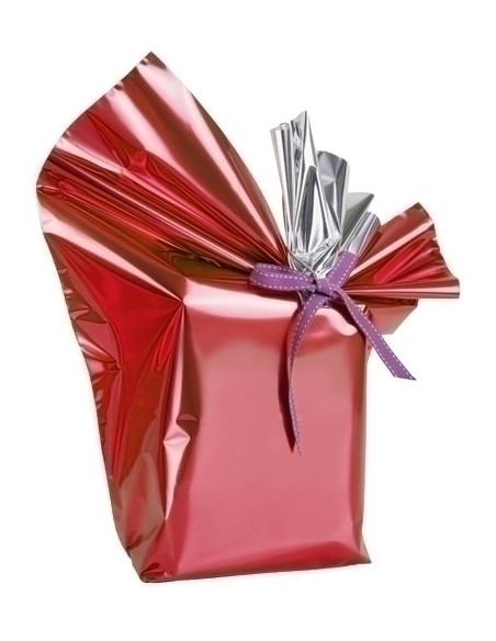 PAPEL de REGALO BOBINA COLIBRI 30 cm x 30 m SIMPLE ROJO METALIZADO