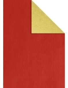 PAPEL de REGALO BOBINA TV 70 cm x 100 m KRAFT OROROJO