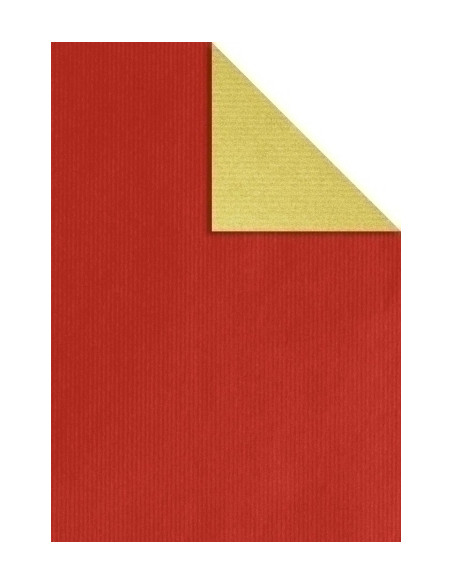 PAPEL de REGALO BOBINA TV 70 cm x 100 m KRAFT OROROJO
