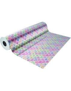 PAPEL de REGALO PP BOBINA BASIKA 70 cm x 50 m 110 Kg aprox METALIZADO DECORADO TA1607-D 70 CM