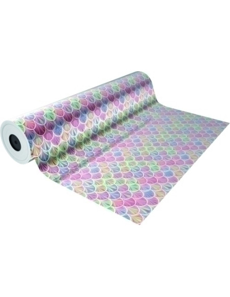 PAPEL de REGALO PP BOBINA BASIKA 70 cm x 50 m 110 Kg aprox METALIZADO DECORADO TA1607-D 70 CM