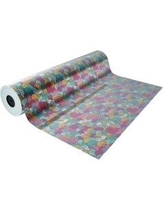 PAPEL de REGALO PP BOBINA BASIKA 70 cm x 50 m 110 Kg aprox METALIZADO DECORADO TA1702-A 70 CM