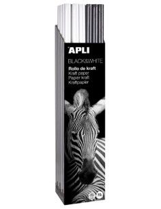 PAPEL de REGALO ROLLO APLI 1x3 m CAJA de 30 BLACK&WHITE