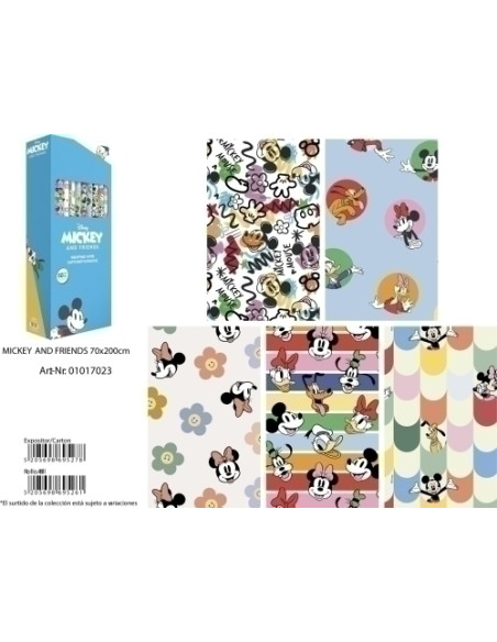 PAPEL de REGALO ROLLO BASIKA 07x2 m CAJA de 50 MICKEY&FRIENDS