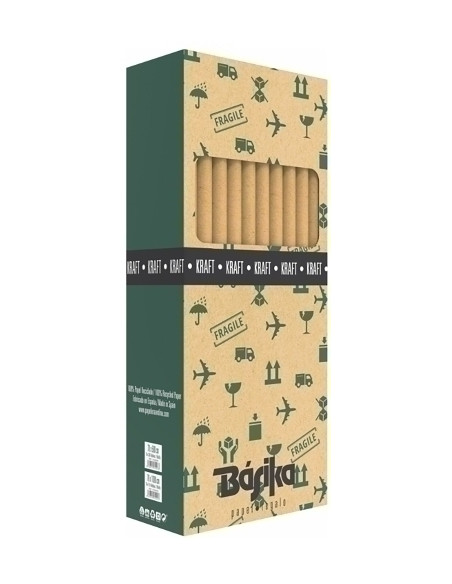 PAPEL de REGALO ROLLO BASIKA 07x5 m CAJA de 30 KRAFT ECOLOGICO