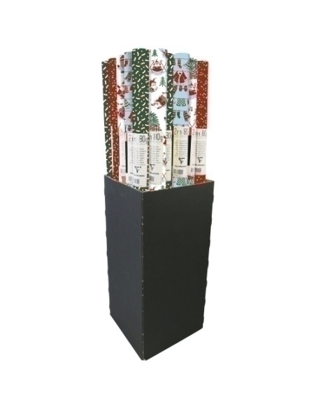 PAPEL de REGALO ROLLO CLAIREFONTAINE 07x2 m CAJA de 30 KRAFT NAVIDAD PAPA NOEL