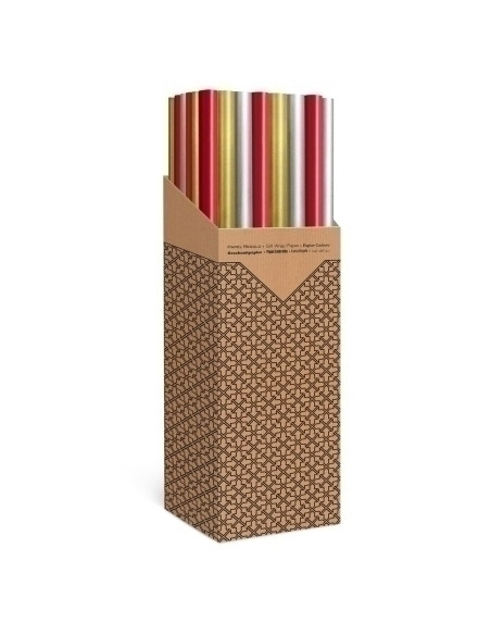 PAPEL de REGALO ROLLO TV 1x2 m CAJA de 40 KRAFT MARRON