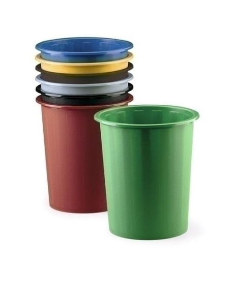 PAPELERA PLASTICO CERRADA FAIBO 14 L ROJO