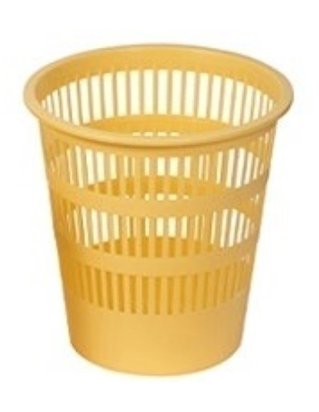 PAPELERA PLASTICO REJILLA FAIBO 12 L AMARILLO PASTEL