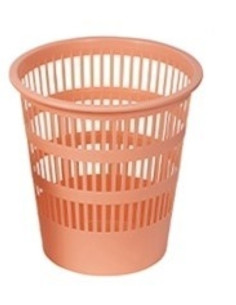 PAPELERA PLASTICO REJILLA FAIBO 12 L NARANJA PASTEL