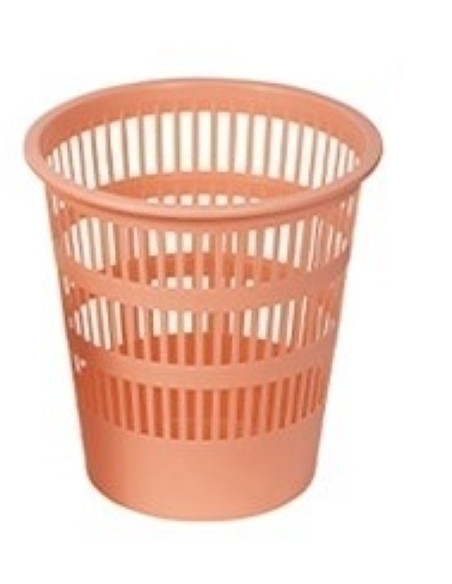 PAPELERA PLASTICO REJILLA FAIBO 12 L NARANJA PASTEL