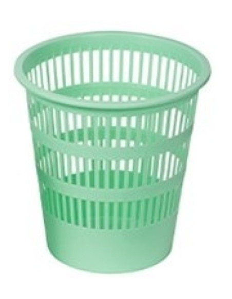 PAPELERA PLASTICO REJILLA FAIBO 12 L VERDE PASTEL