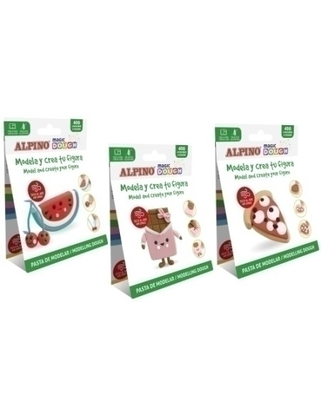 PASTA MODELAR ALPINO MAGIC DOUGH DIY 40 gr FOODIE SURTIDO EXPOSITOR DE 15