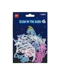 PEGATINAS APLI LUMINISCENTES PECES DE COLORES BLISTER DE 12