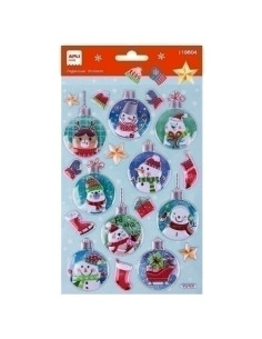 PEGATINAS APLI NAVIDAD BOLA MUÑECO DE NIEVE 1H