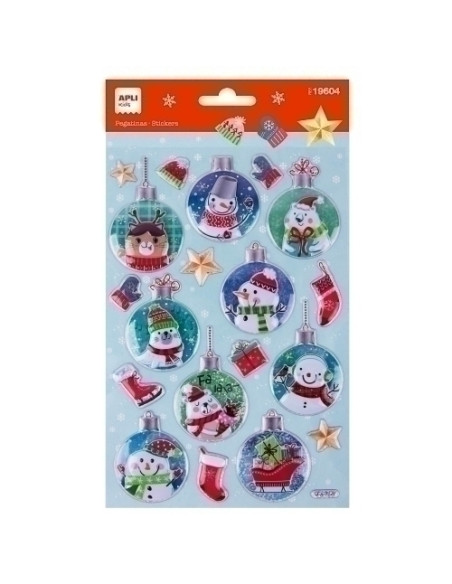 PEGATINAS APLI NAVIDAD BOLA MUÑECO DE NIEVE 1H
