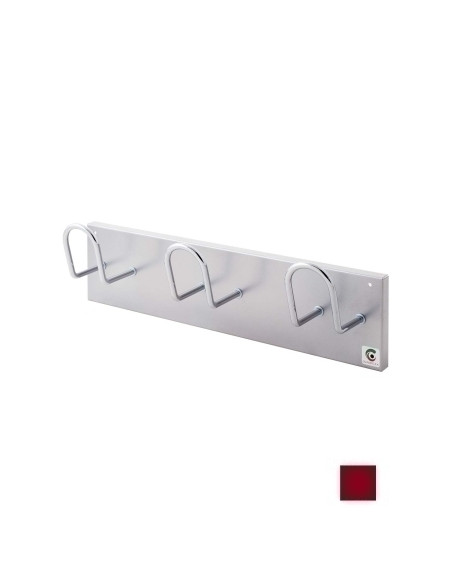 PERCHERO PARED CLINDRO H-13 3 COLGADORES BURDEOS