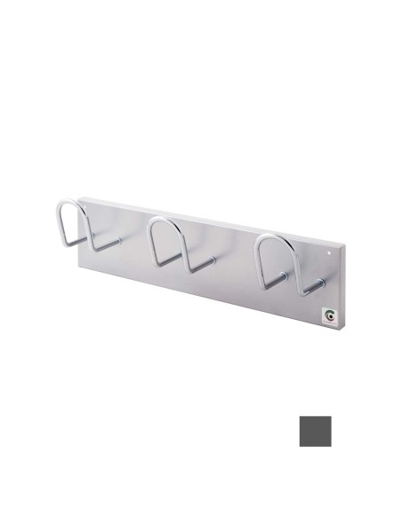 PERCHERO PARED CLINDRO H-13 3 COLGADORES GRAFITO