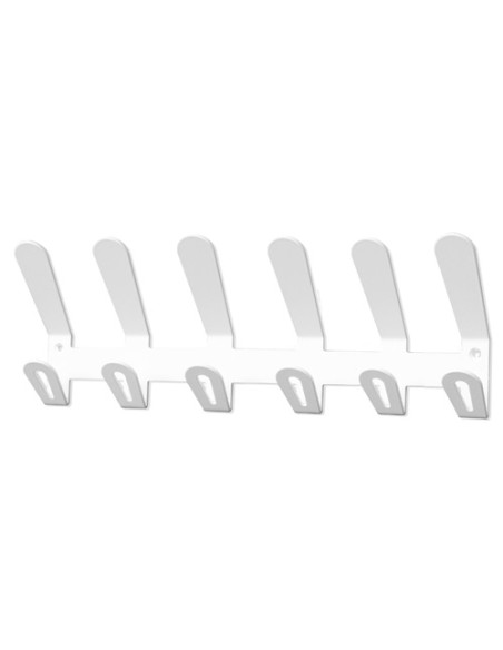 PERCHERO PARED EC02 6 COLGADORES COLOR BLANCO