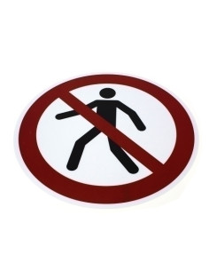 PICTOGRAMA ADHESIVO TARIFOLD PARA SUELO Y PARED  PROHIBIDO PASO DE PEATONES  Ø430 mm BOLSA DE 1