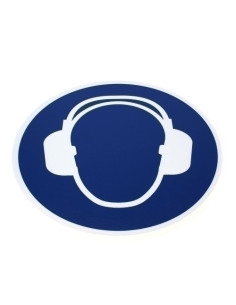 PICTOGRAMA ADHESIVO TARIFOLD PARA SUELO Y PARED  PROTECCION AUDITIVA REQUERIDO  Ø430 mm BOLSA DE 1