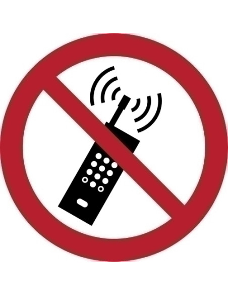 PICTOGRAMA JALEMA  PROHIBIDO EL USO DE DISPOSITIVOS MOVILES  Ø200 mm BOLSA DE 1