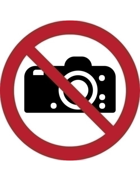 PICTOGRAMA JALEMA  PROHIBIDO HACER FOTOGRAFIAS  Ø200 mm BOLSA DE 1
