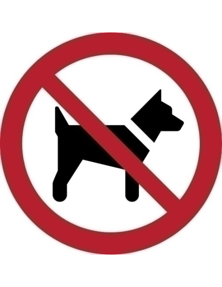 PICTOGRAMA JALEMA  PROHIBIDO PERROS  Ø200 mm BOLSA DE 1