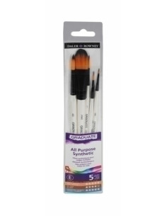 PINCEL DALER ROWNEY GRADUATE ACUARELA  MANGO CORTO BLISTER DE 5