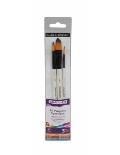 PINCEL DALER ROWNEY GRADUATE ACUARELA MANGO CORTO BLISTER DE 3