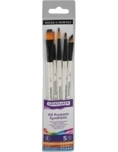 PINCEL DALER ROWNEY GRADUATE ACUARELA MANGO CORTO BLISTER DE 5
