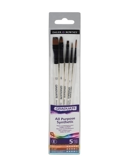 PINCEL DALER ROWNEY GRADUATE CLASSIC MANGO CORTO BLISTER DE 5
