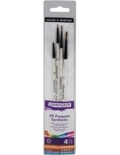 PINCEL DALER ROWNEY GRADUATE MANGO CORTO BLISTER DE 4