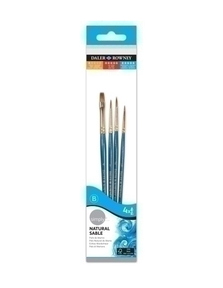PINCEL DALER ROWNEY pelo MARTA MANGO CORTO BLISTER DE 4